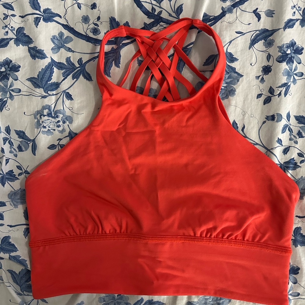 Lululemon Athletica Fiery Red Strappy Sports Bra